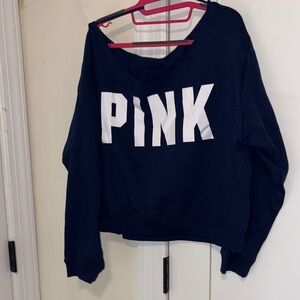 PINK Victoria's Secret Navy Top with White Lettering
